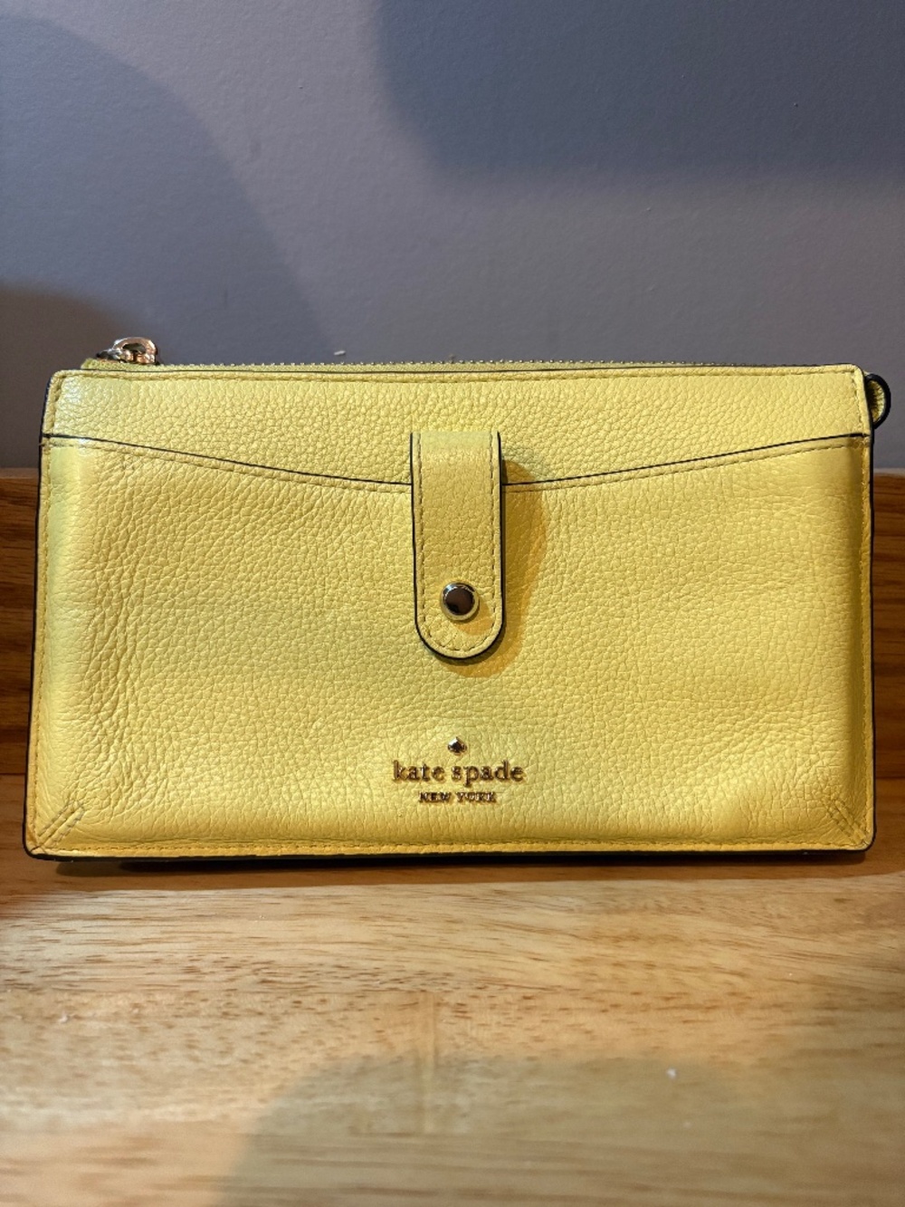 Kate spade yellow clutch wallet